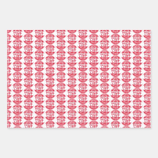 kerstHumor | Officiële Nice-lijst van Santa Inpakpapier Vel (Voorkant 3)