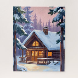 Kersthut Bos Winter Sneeuw Legpuzzel