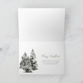 Kersthut in de bergen scène feestdagen kaart (Binnen)