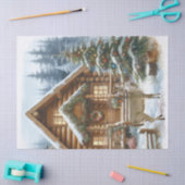 Kersthut in de winter met herten tissuepapier (Craft)