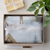 Kersthut in de winter met herten tissuepapier (Geschenk)