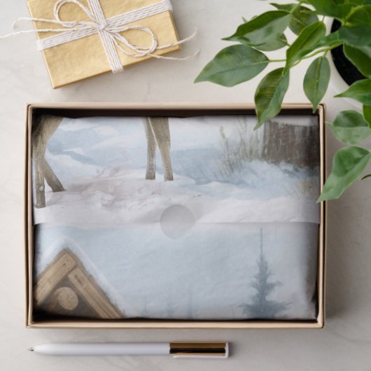 Kersthut in de winter met herten tissuepapier (Geschenk)