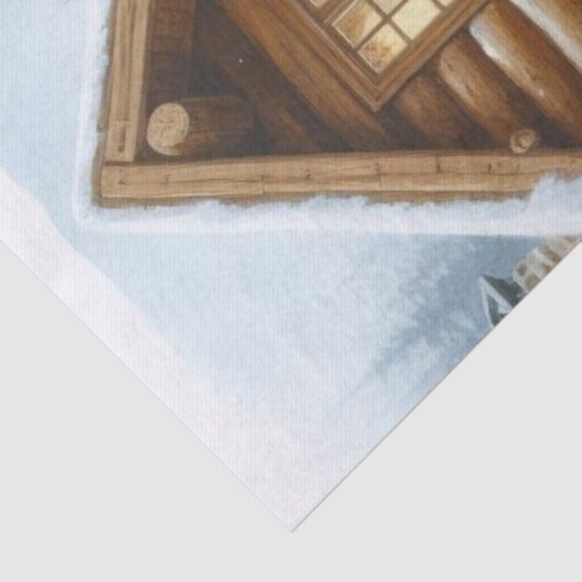 Kersthut in de winter met herten tissuepapier (Detail)