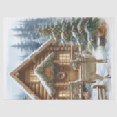 Kersthut in de winter met herten tissuepapier (Voorkant)