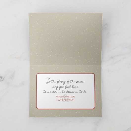 Kersthut met Herten In Sneeuwvlokken Feestdagen Kaart (Binnen)