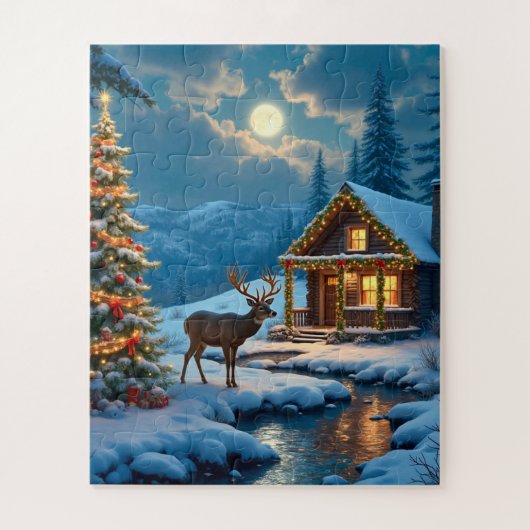 Kersthut sneeuw kunst legpuzzel (Verticaal)