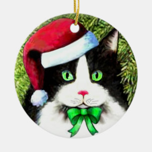 Kersthutschildering met kerstmis in Santa Claus-Pe Keramisch Ornament