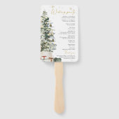 Kersthuwelijksprogramma onder de dennenboom handwaaier (Achterkant)