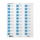 Kersti Blauwe Kerstman Elf Snowman Monogram Etiket (Full Sheet)
