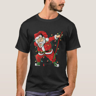 Kersti Hockey Dabbing Santa Lights Xmas Hox T-shirt