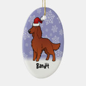 KerstIers / Engels / Gordon / R&W Setter Keramisch Ornament (Rechts)