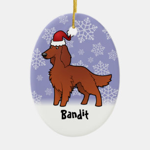 KerstIers / Engels / Gordon / R&W Setter Keramisch Ornament