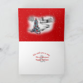 kerstIers zetter op sneeuwkaart Kaart (Binnen)