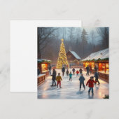 kerstijsbaan feestdagenkaart (Voorkant / Achterkant)