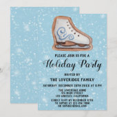 Kerstijsfeest Schaats Koekkerfeestdag Blauwe sneeu Kaart (Voorkant / Achterkant)