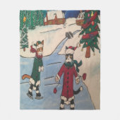 Kerstijskatten Fleece Deken (Voorkant)