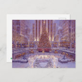 Kerstijsschaatsen Briefkaart (Voorkant / Achterkant)