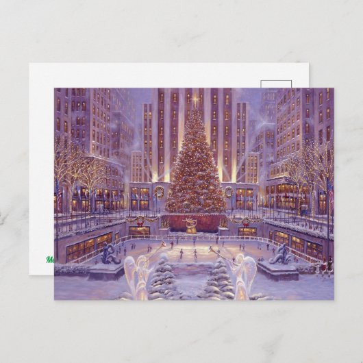 Kerstijsschaatsen Briefkaart (Voorkant / Achterkant)