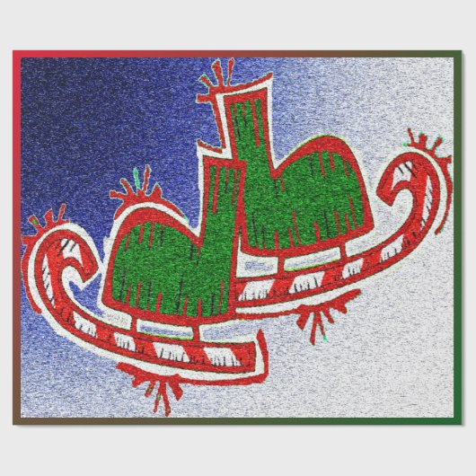 KerstijsSchaatsen - Cadeaupapier (Vlak)