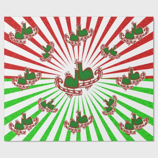 KerstijsSchaatsen - Cadeaupapier (Vlak)
