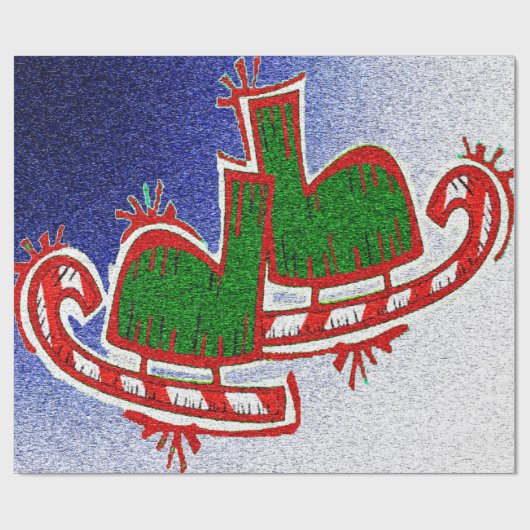 KerstijsSchaatsen - Cadeaupapier (Vlak)