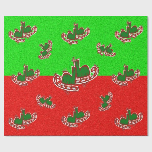 KerstijsSchaatsen - Cadeaupapier (Vlak)