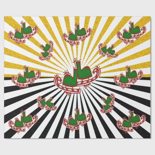 KerstijsSchaatsen - Cadeaupapier (Vlak)