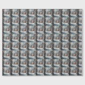 Kerstijsschaatsen Cadeaupapier (Vlak)