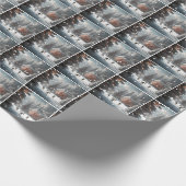 Kerstijsschaatsen Cadeaupapier (Hoek)