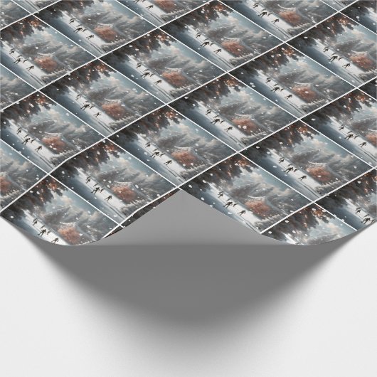 Kerstijsschaatsen Cadeaupapier (Hoek)