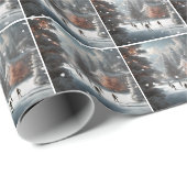 Kerstijsschaatsen Cadeaupapier (Rol Hoek)