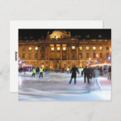 Kerstijsschaatsen Feestdagenkaart (Voorkant / Achterkant)