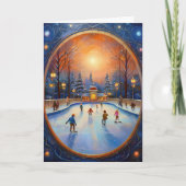 Kerstijsschaatsen Kaart (Voorkant)