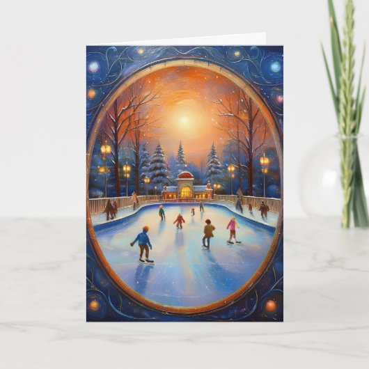 Kerstijsschaatsen Kaart (Voorkant)