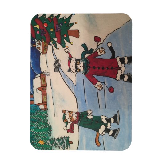 Kerstijsschaatsen Magneet (Verticaal)