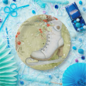 Kerstijsschaatsen Papieren Bordje (Feest)