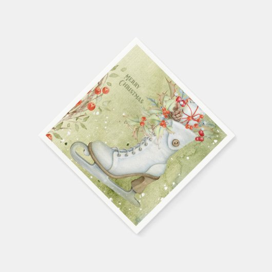 Kerstijsschaatsen Servetten (Hoek)