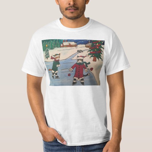 Kerstijsschaatsen T-shirt (Voorkant)