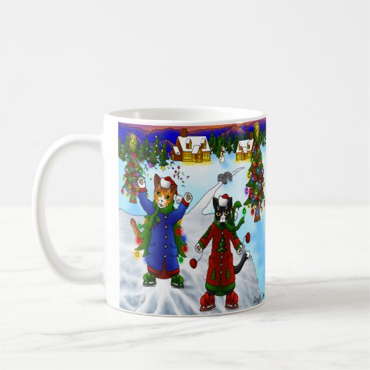 Kerstijsschaatsen V2 Koffiemok (Links)