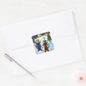 Kerstijsschaatsen V2 Vierkante Sticker (Envelop)