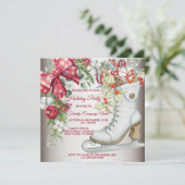 Kerstijsschaatsfeest Feestdagen Kaart (Staand voorkant)