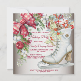 Kerstijsschaatsfeest Feestdagen Kaart