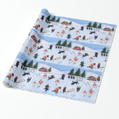 Kerstijsschilders Cadeaupapier (Uitgerold)