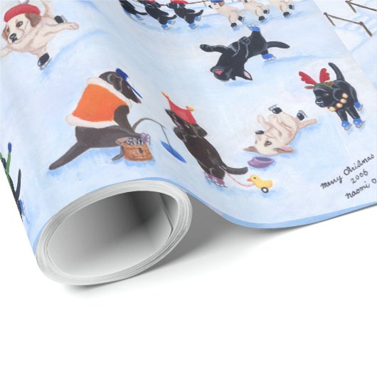 Kerstijsschilders Cadeaupapier (Rol Hoek)