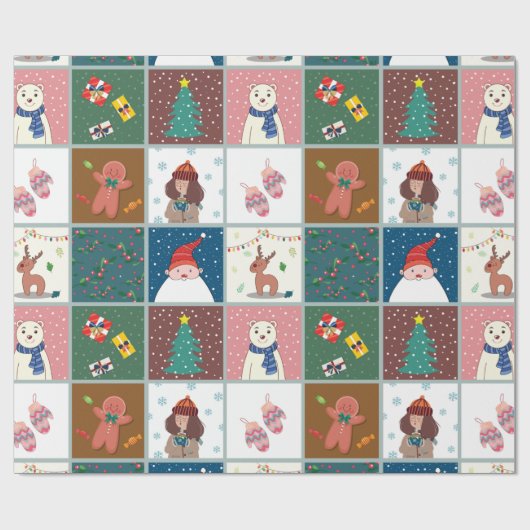 Kerstillustratie - Matteverdampingspapier Cadeaupapier (Vlak)