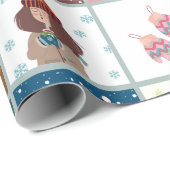 Kerstillustratie - Matteverdampingspapier Cadeaupapier (Rol Hoek)