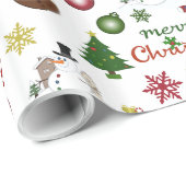 Kerstillustratie Mix Patroon Cadeaupapier (Rol Hoek)