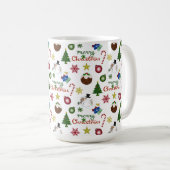 Kerstillustratie Mix Patroon Koffiemok (Voorkant rechts)