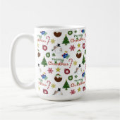 Kerstillustratie Mix Patroon Koffiemok (Links)