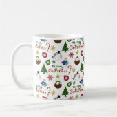 Kerstillustratie Mix Patroon Koffiemok (Links)